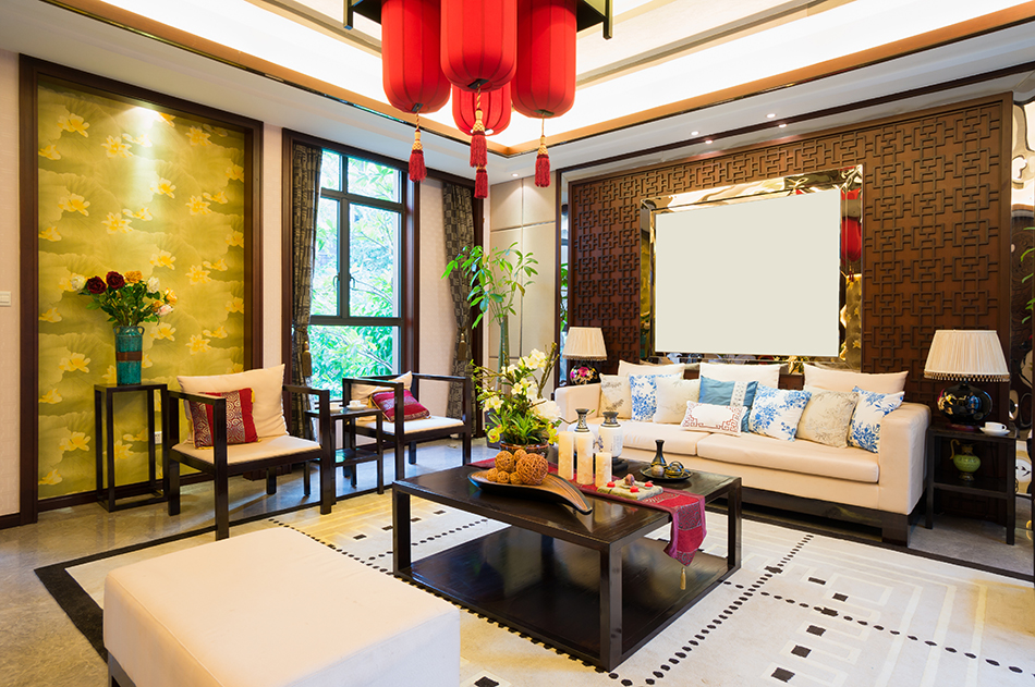 典型的亞洲風格的客廳
