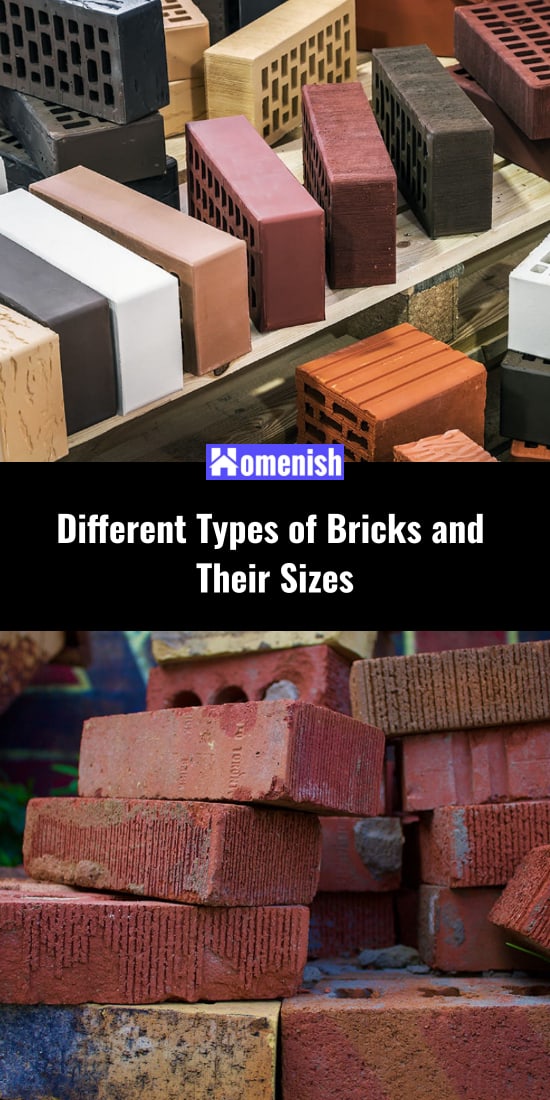 不同類型的磚和它們的大小