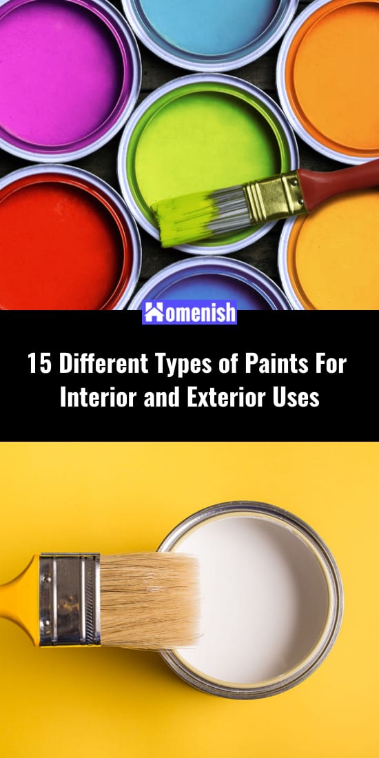 15種不同類型的內部和外部使用塗料