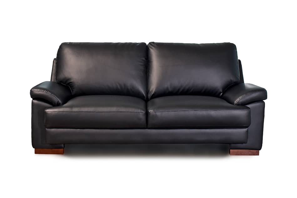 優雅和多功能的黑色皮革沙發