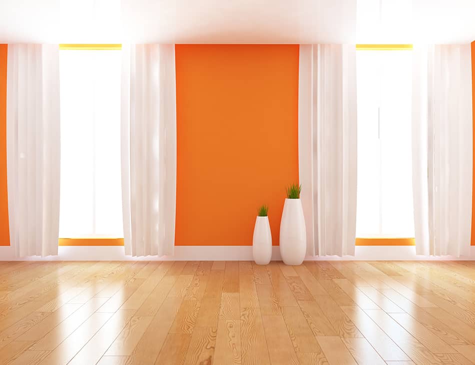 橙色的牆配什麼顏色的窗簾?