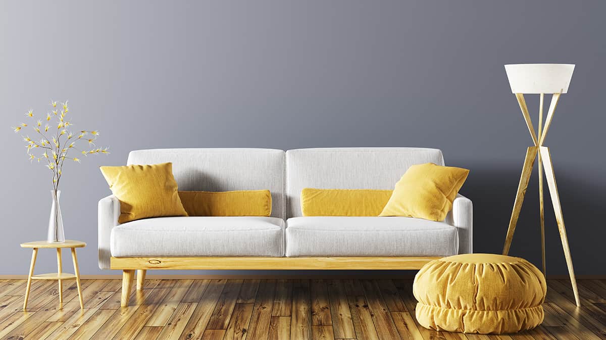 黃色的沙發配灰色的沙發