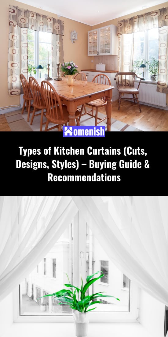 廚房窗簾的類型(切割，設計，風格)-購買指南和推薦